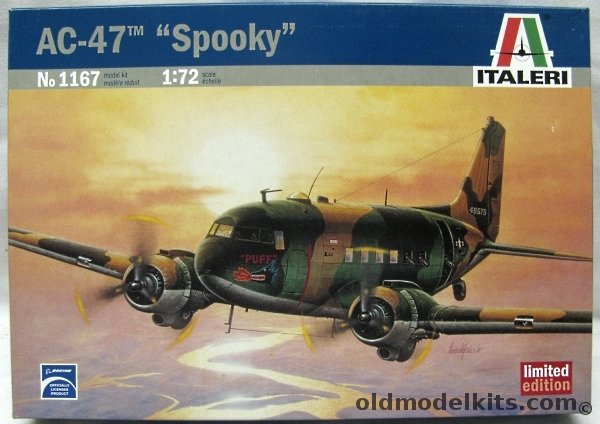 Italeri 1/72 AC-47 Spooky Gunship - Puff, 1167 plastic model kit